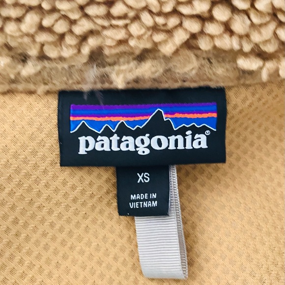 Patagonia Retro Pile Sherpa Fleece Vest – Tan & Rust | Cozy Outdoor Layer - Picture 5 of 5